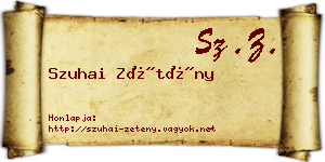 Szuhai Zétény névjegykártya